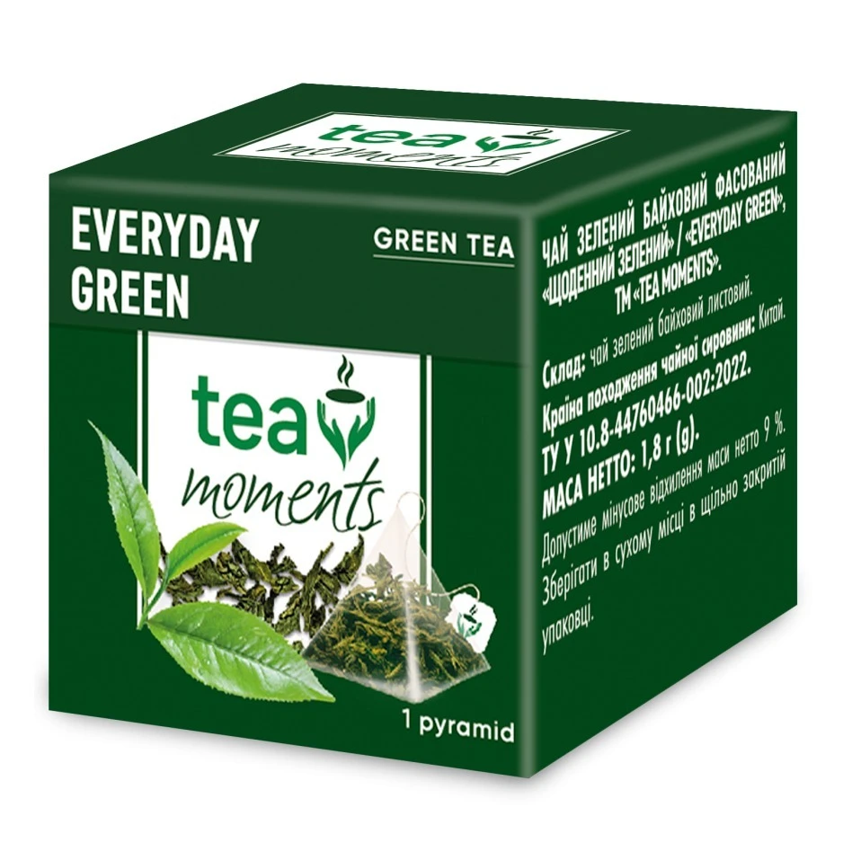 Чай Tea Moments 1.8г щоденний зелений байховий фасований