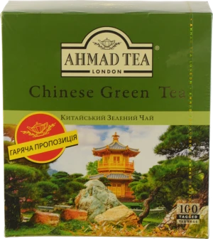Чай Ахмад зелений китайський байховий дрібний 100х1.8г