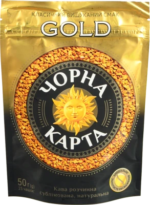 Кава натуральна розчинна сублімована Gold Чорна Карта д/п 50г