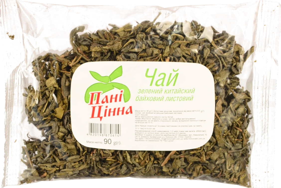 Чай Пані Цінна 90г зелений байховий листовий