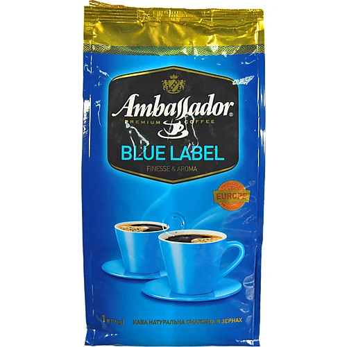 Кава Ambassador 1кг blue label зерно м.у