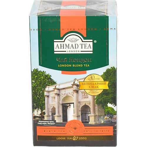 Чай чорний байховий листовий London Ahmad Tea к/у 100г