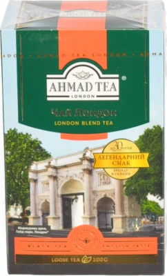 Чай чорний байховий листовий London Ahmad Tea к/у 100г