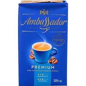 Кава натуральна смажена мелена Premium Ambassador в/у 225г