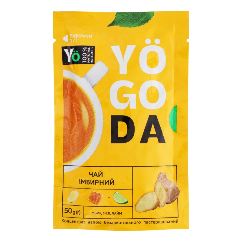 Концентрат напою безалкогольного пастеризований Чай імбирний Yogoda д/п 50г