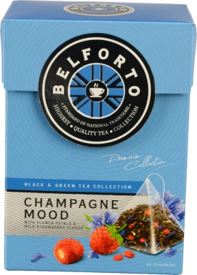 Чай Belforto 20п пелюстки квітів аромат суниці