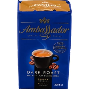 Кава натуральна смажена мелена Dark Roast Ambassador в/у 225г