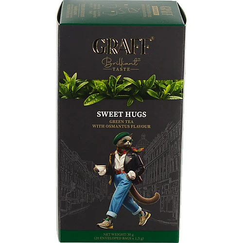 Чай Graff 20п солодкі обійми зелений байховий аромат османтусу