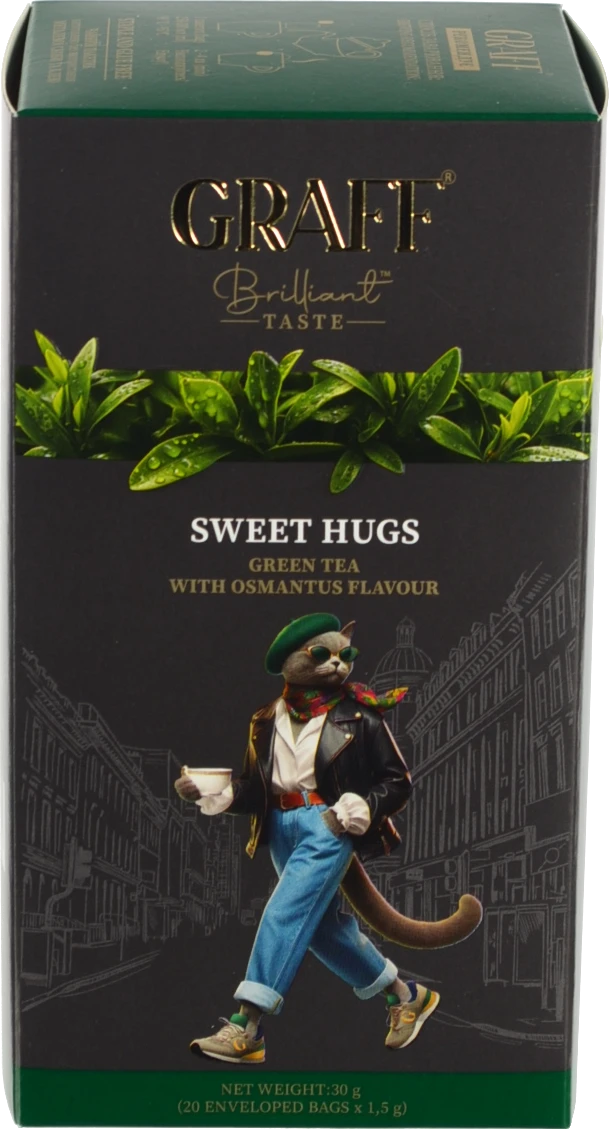 Чай Graff 20п солодкі обійми зелений байховий аромат османтусу