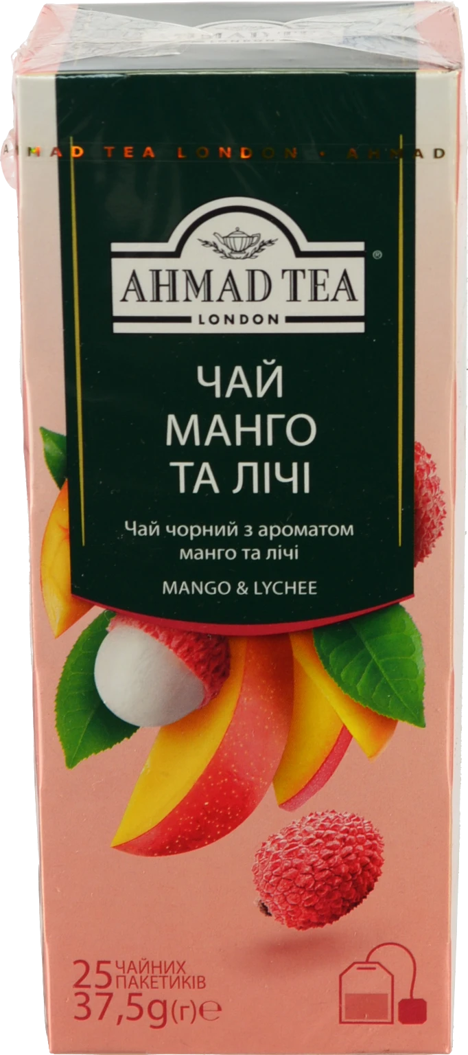 Чай Ахмад 25п манго лічі чорний байховий дрібний
