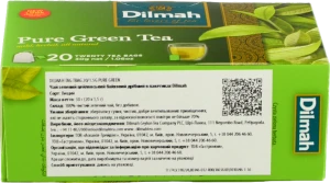 Чай зелений байховий Pure Green Dilmah к/у 20х1.5г
