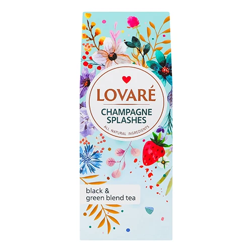 Чай Lovare 80г champagne splashes чорний та зелений купити в Одесі