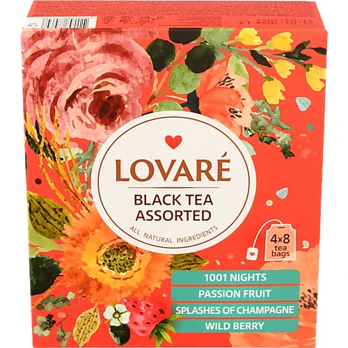 Чай Lovare 32п чорний асорті