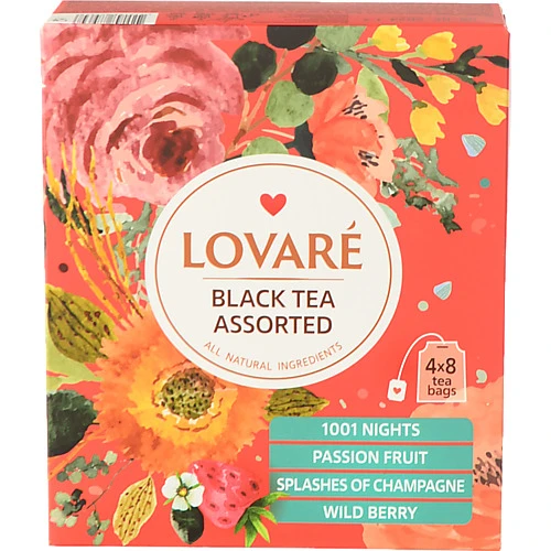 Чай Lovare 32п чорний асорті