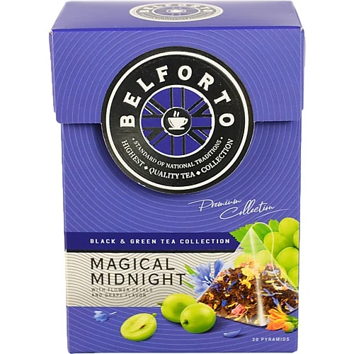 Чай Belforto 20п чорного та зеленого з пелюстками квітів та ароматом винограду