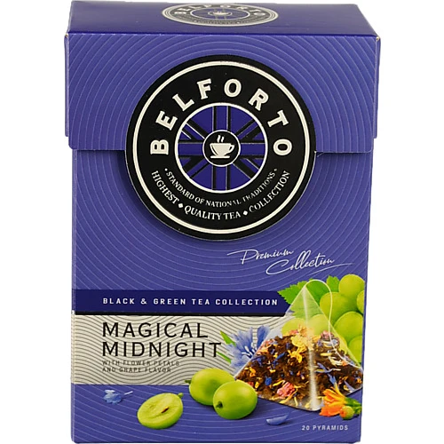 Чай Belforto 20п чорного та зеленого з пелюстками квітів та ароматом винограду