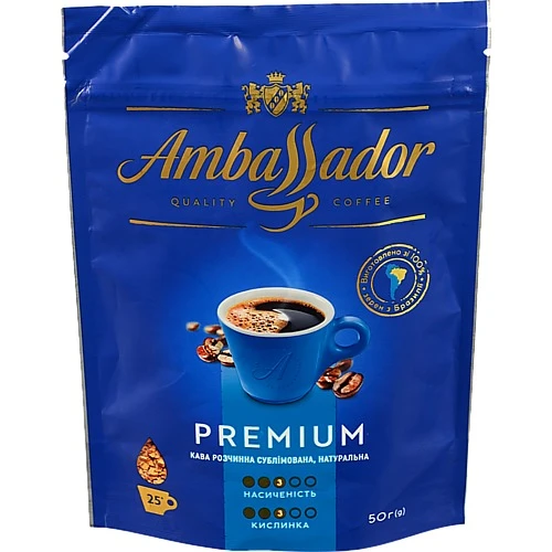 Кава Ambassador Premium розчинна 50г