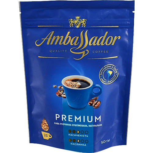 Кава Ambassador Premium розчинна 50г