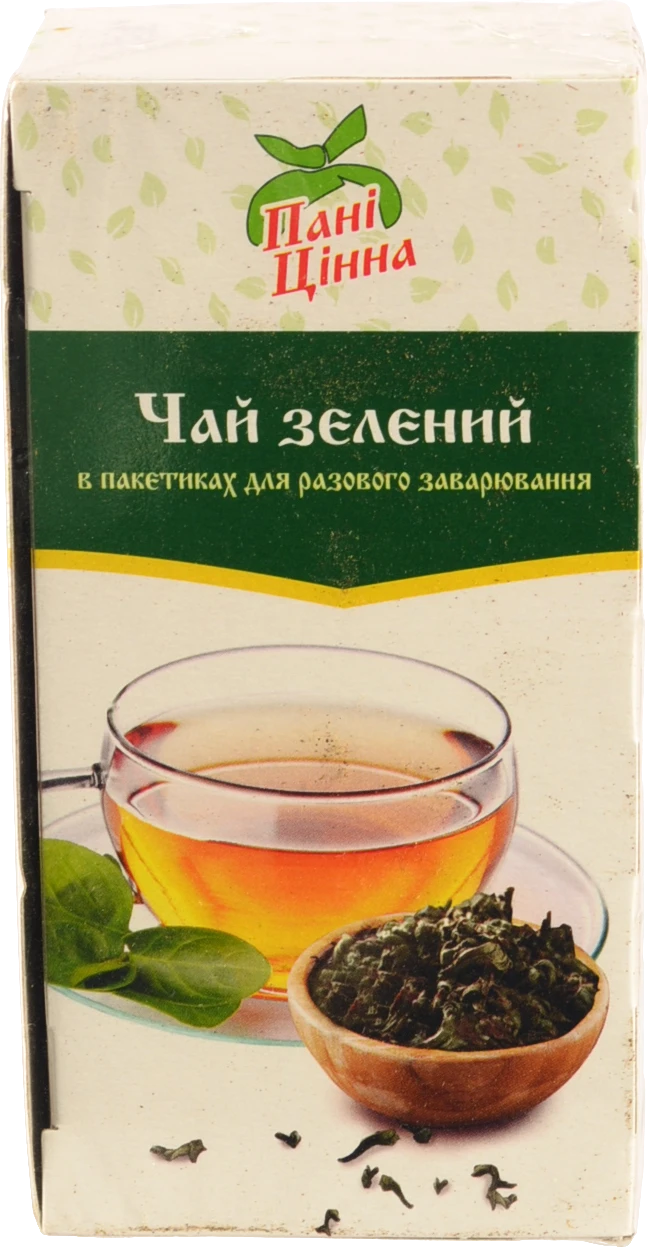 Чай Пані Цінна 20п зелений байховий дрібний
