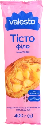 Тісто філло заморожене витяжне Valesto м/у 400г