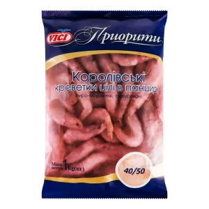 Креветки нерозібрані глазуровані 40/50 Premium Vici с/м м/у 1кг