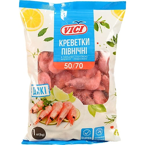 Креветки Вічі 1кг 50х70 сирі