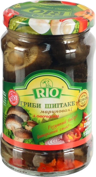 Гриби RIO 250г шиітаке мариновані з овочами с.б