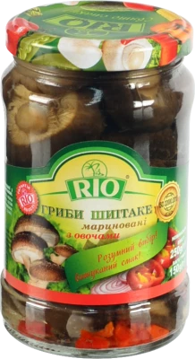 Гриби RIO 250г шиітаке мариновані з овочами с.б