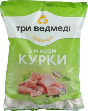 Пельмені з м'ясом курки Три ведмеді м/у 700г
