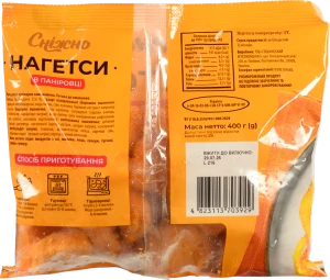 Нагетси Сніжно 400г в паніровці зам.