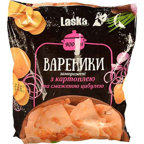 Вареники з картоплею та смаженою цибулею Laska м/у 900г