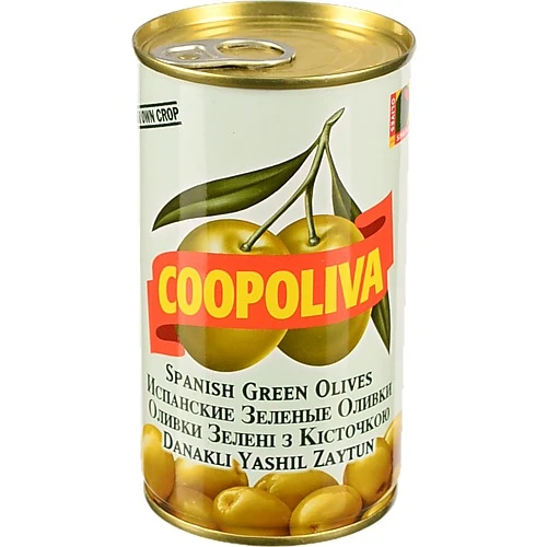 Оливки з кісточкою іспанські Coopoliva з/б 350г