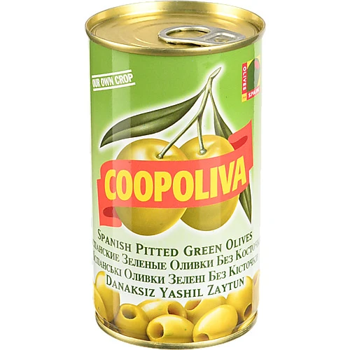 Оливки зелені без кісточки Coopoliva з/б 350г