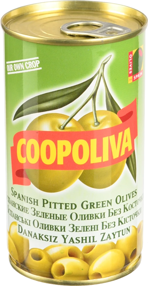 Оливки зелені без кісточки Coopoliva з/б 350г