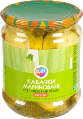 Кабачки 0.01 460мл мариновані рiзанi