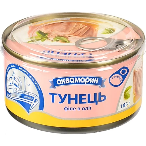 Тунець філе в олії Аквамарин з/б 185г