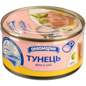 Тунець філе в олії Аквамарин з/б 185г