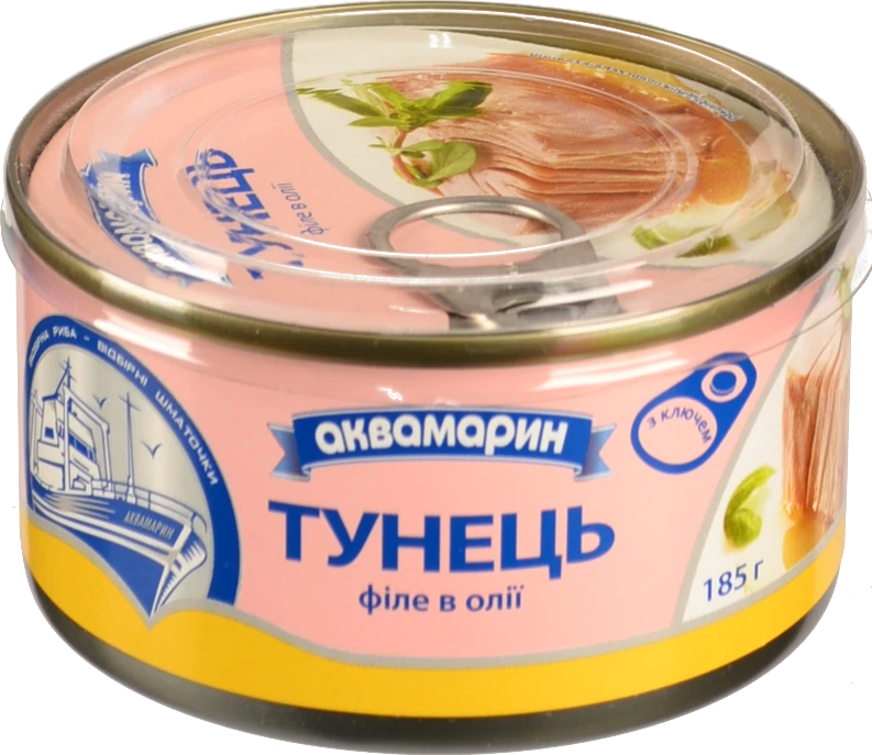 Тунець філе в олії Аквамарин з/б 185г