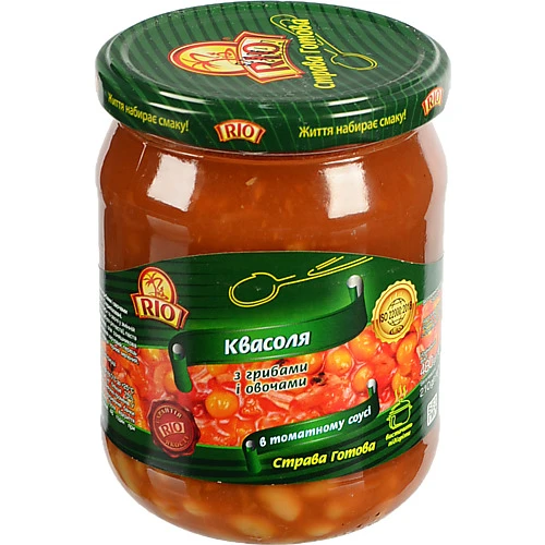 Квасоля RIO 480г біла гриби овочи в т.с с.б