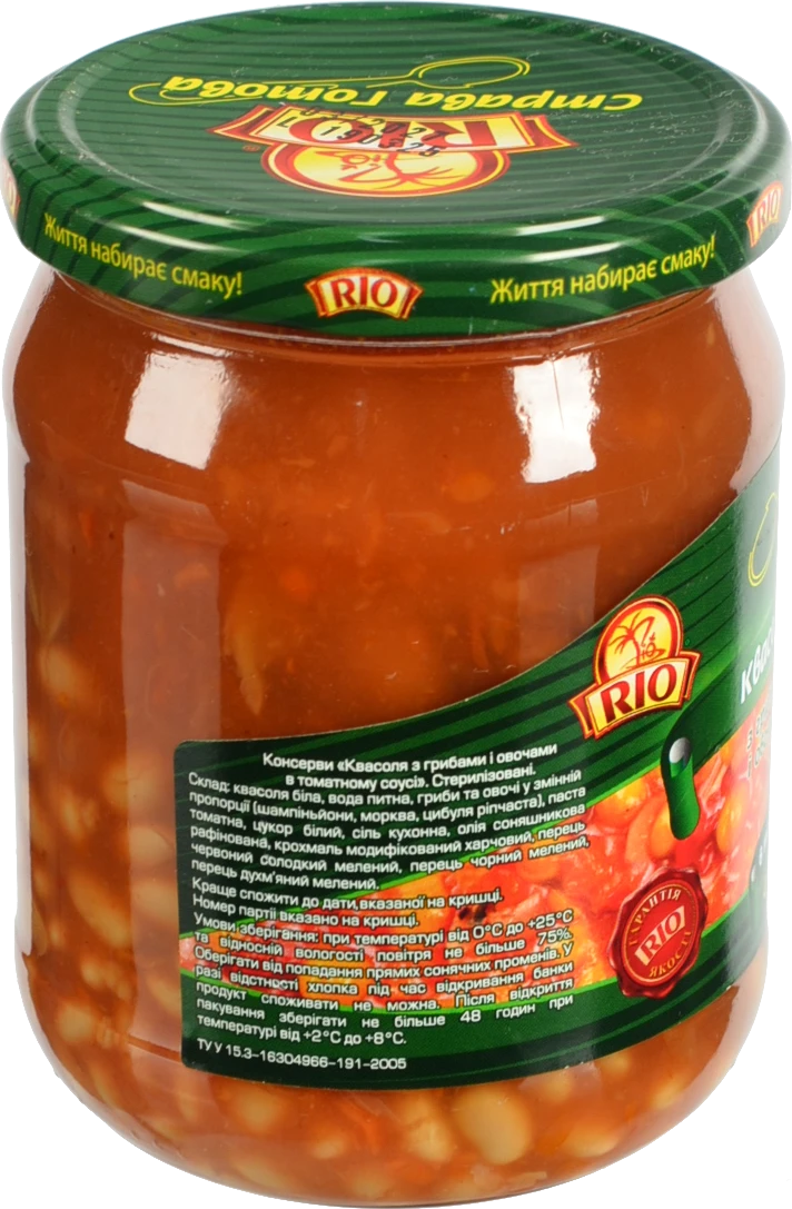 Квасоля RIO 480г біла гриби овочи в т.с с.б