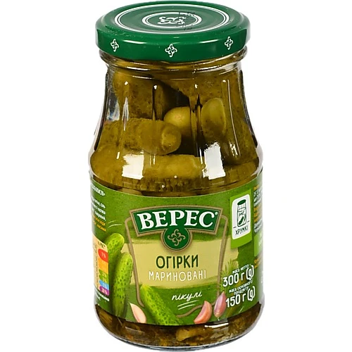 Огірки мариновані слабокислі Верес с/б 300г