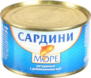 Сардина натуральна з додаванням олії Море ж/б 230г