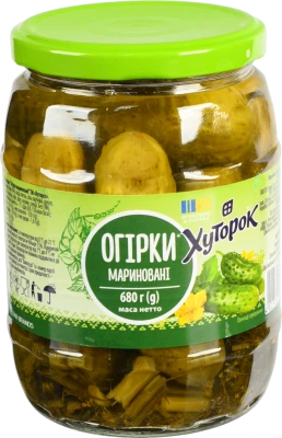 Огірки мариновані Хуторок с/б 680г