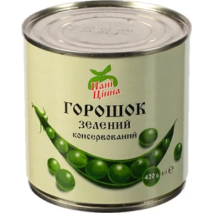 Горошок Пані Цінна 420г зелений з.б