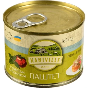 Паштет м'ясний з томатами та базиліком Kaniville з/б 185г