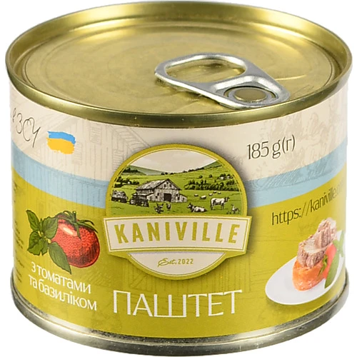 Паштет м'ясний з томатами та базиліком Kaniville з/б 185г