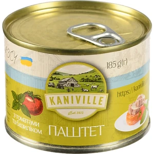 Паштет м'ясний з томатами та базиліком Kaniville з/б 185г