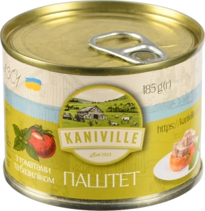 Паштет м'ясний з томатами та базиліком Kaniville з/б 185г