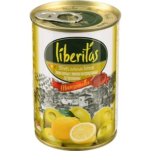 Оливки зелені Manzanilla LIBERITAS 280г фаршировані лимоном