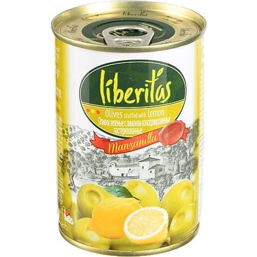 Оливки зелені Manzanilla LIBERITAS 280г фаршировані лимоном